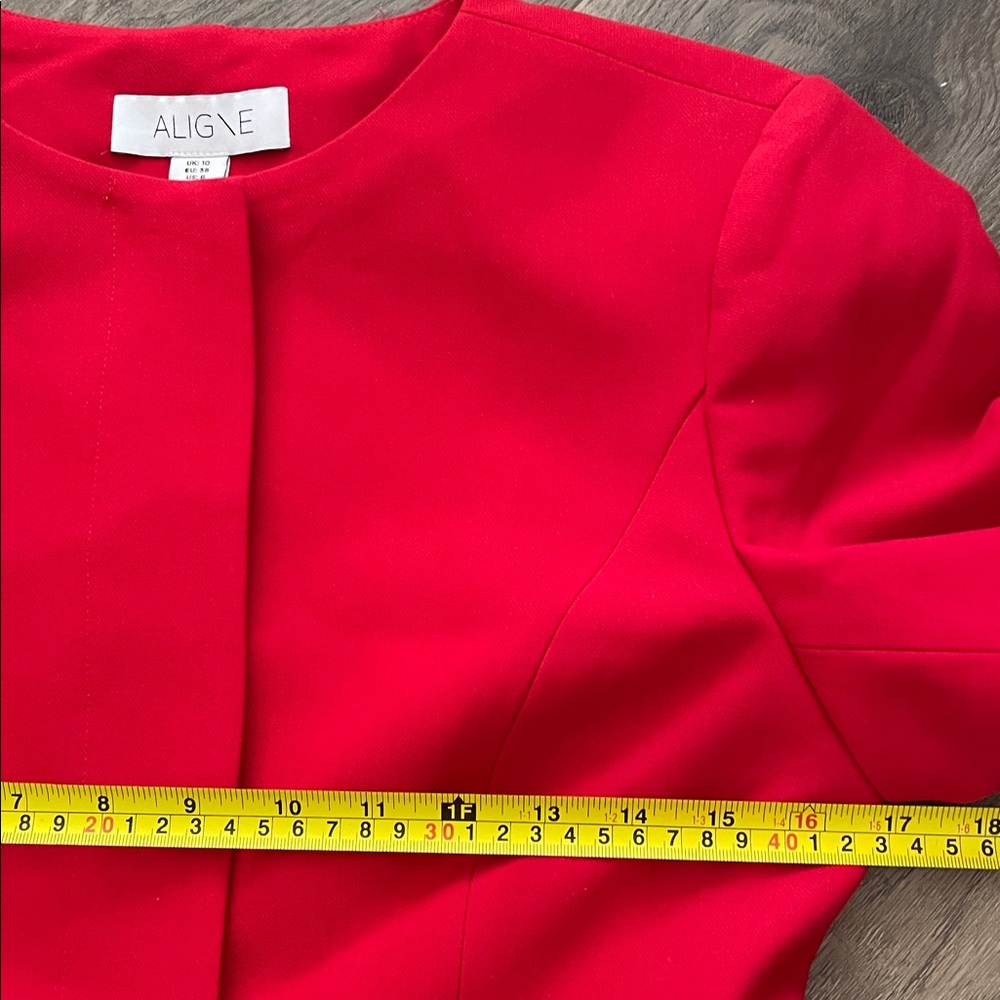 Aligne Red Daphne Waisted Blazer Jacket – Size 6 – NWT New - Picture 10 of 12